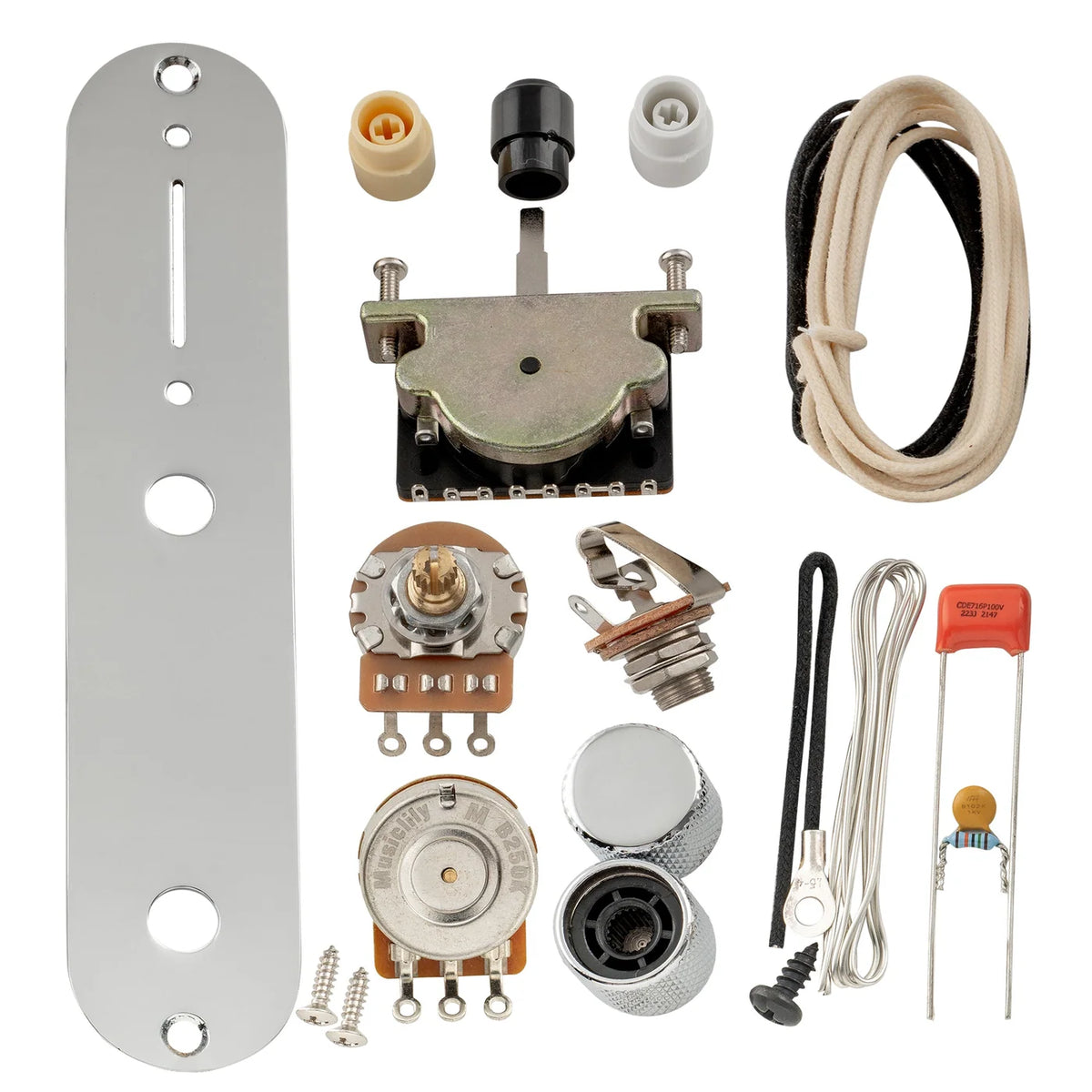 Musiclily Pro Electric Guitar Pre-wired Wiring Harness for Import Style TL