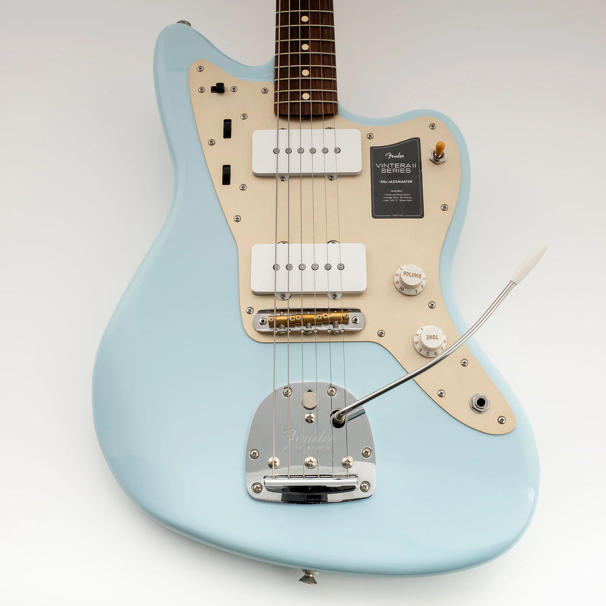 Musiclily Ultra BJ004 52.5mm Offset Bridge with Solid Brass Saddles for Jazzmaster Jaguar Style Guitars