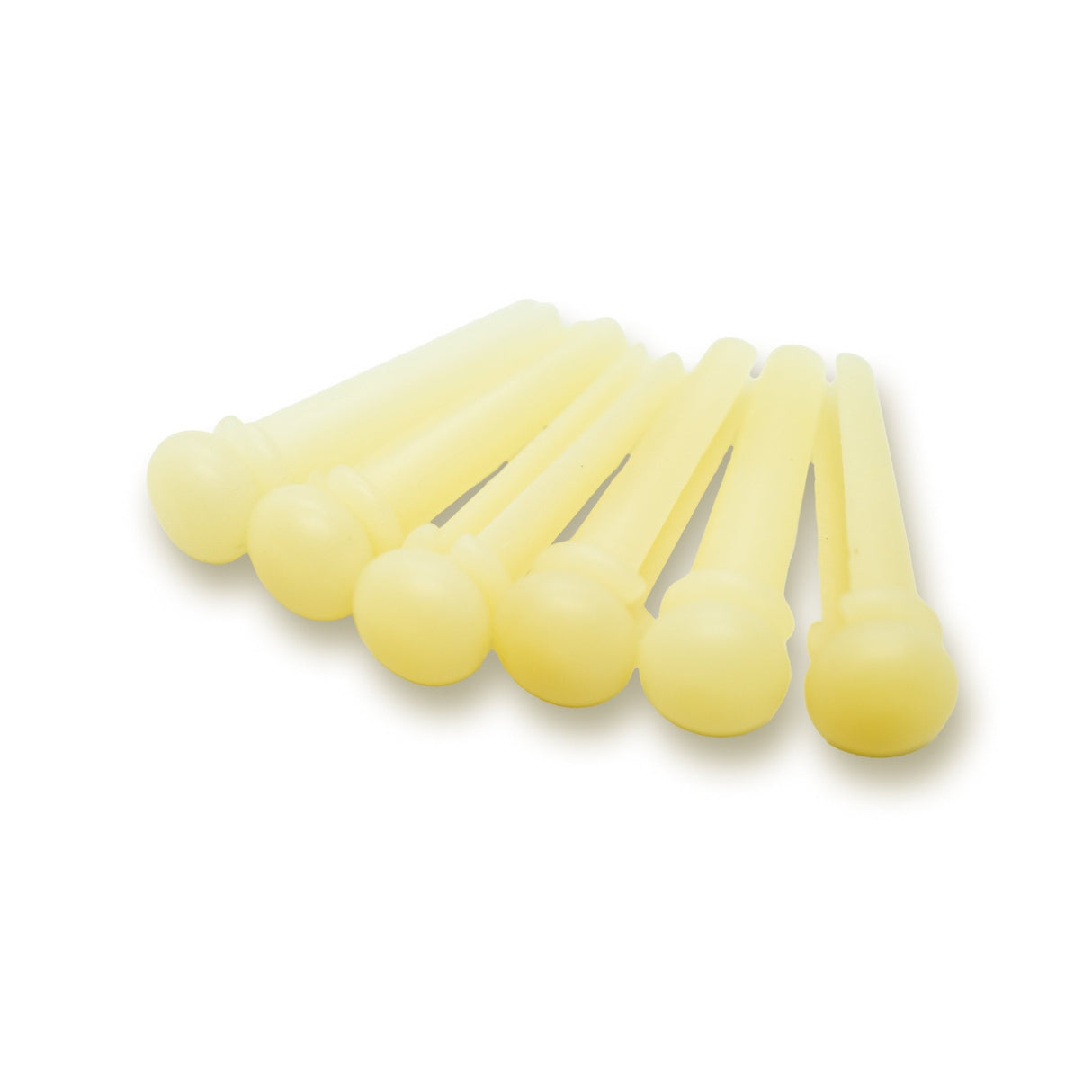 Bone Bridge Pins x6 (Unbleached, No Dot) - Parts - WM Guitars