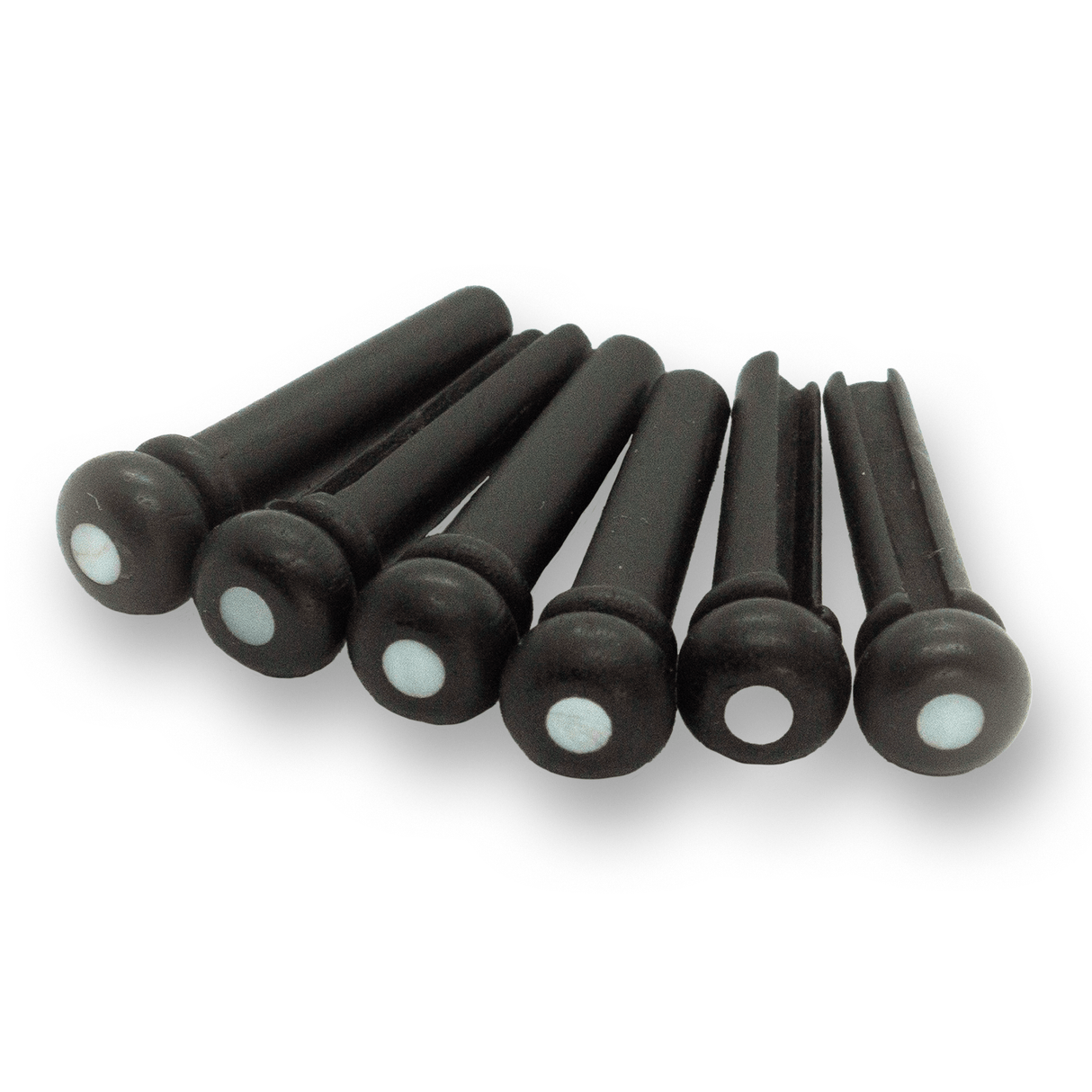 Ebony Bridge Pins x6 (Abalone or MOP Dot) - Parts - WM Guitars