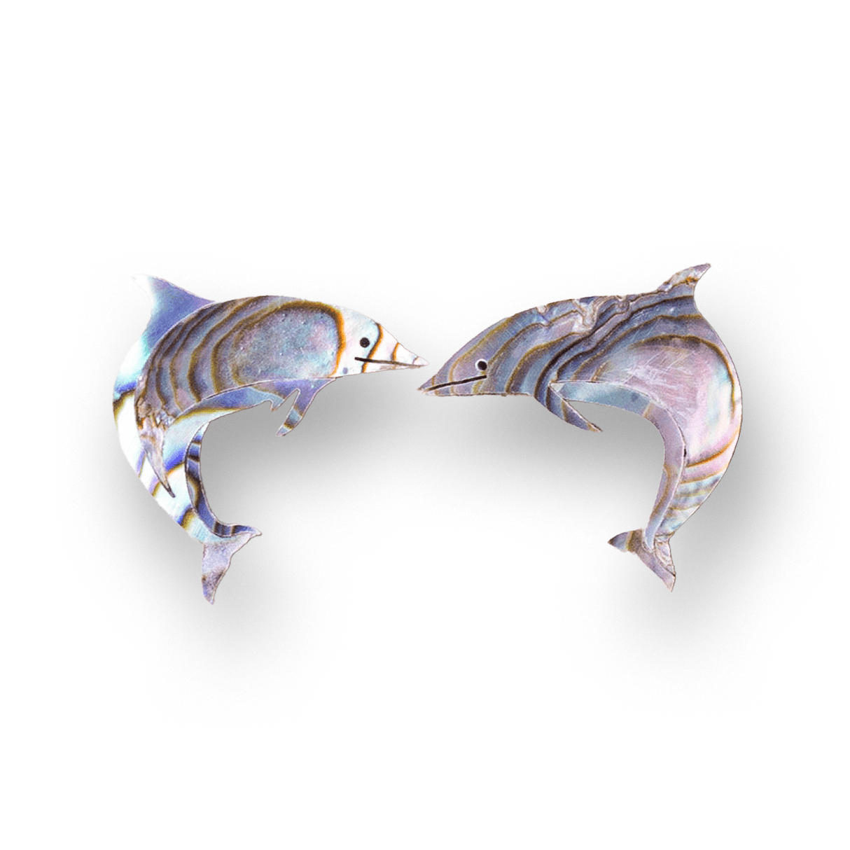 Real Abalone Pair of Dolphins Inlay - Parts - WM Guitars