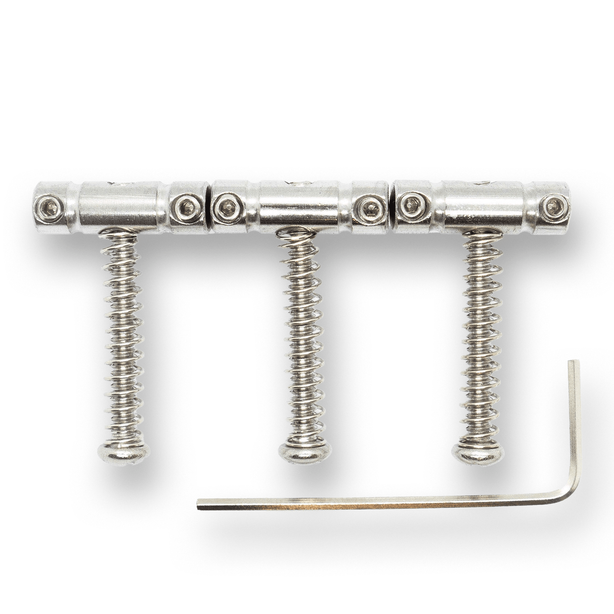 Telecaster Saddles and Fittings x3 (Brass or Chrome with Choice of Grub Screw) - parts - WM Guitars