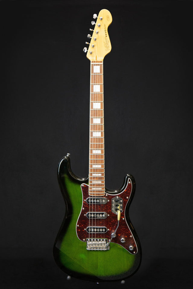 Vintage REVO Series 'Deluxe' Guitar Greenburst - Electric Guitars - Vintage