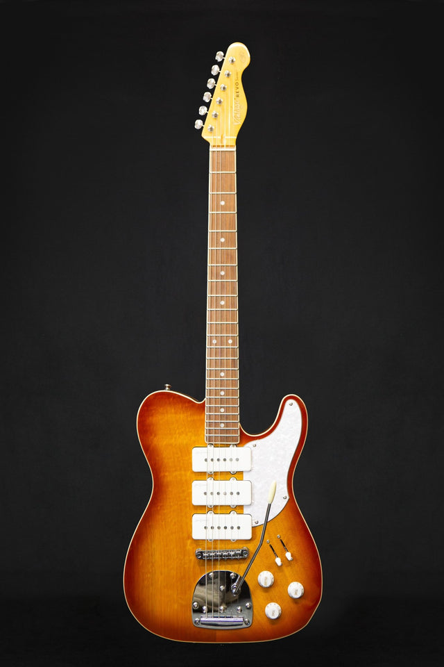 Vintage REVO Series 'Trio' Electric Guitar Honeyburst - Electric Guitars - Vintage