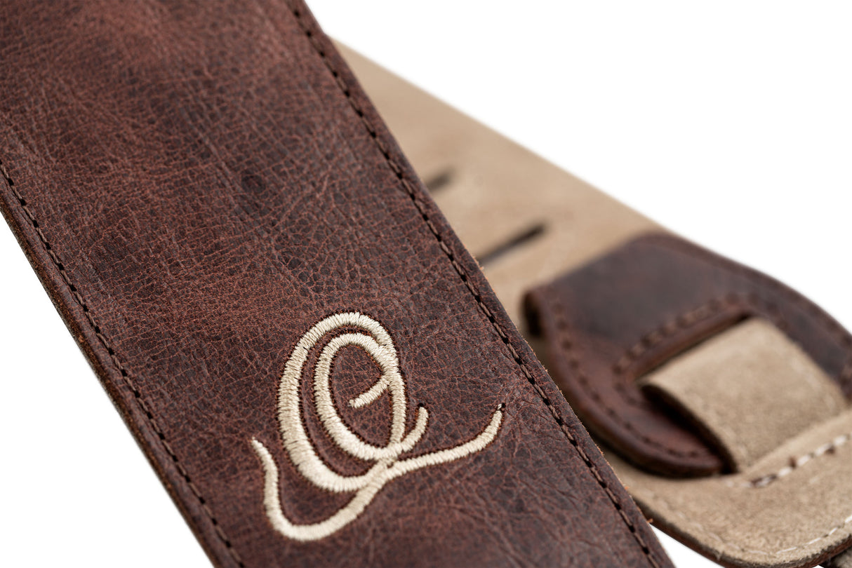 ORTEGA Suede-Leather Guitar-Strap - Peat