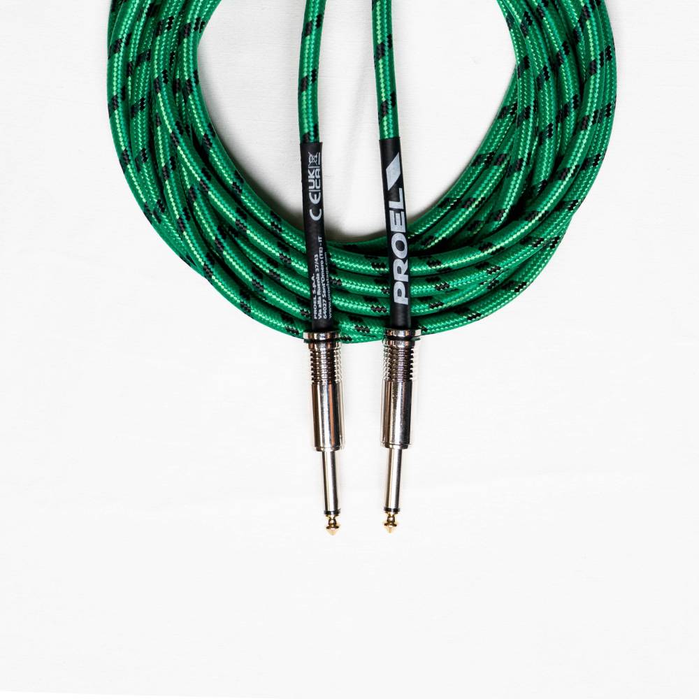 Proel BulkC Cotton Series Instrument Cable - Green and Black 6m