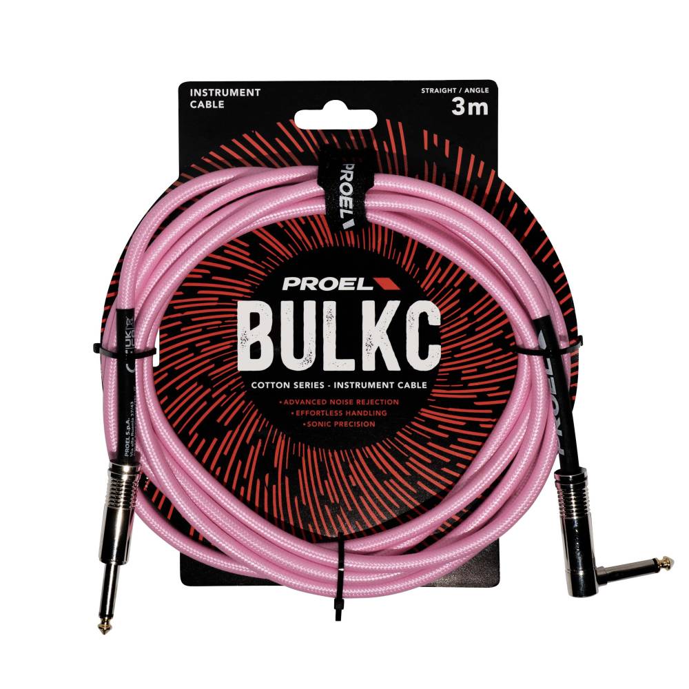 Proel BulkC Cotton Series Instrument Cable - Pink 3m