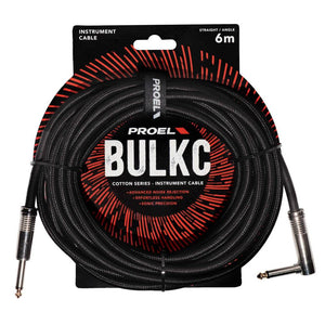 Proel BulkC Cotton Series Instrument Cable - Black 6m