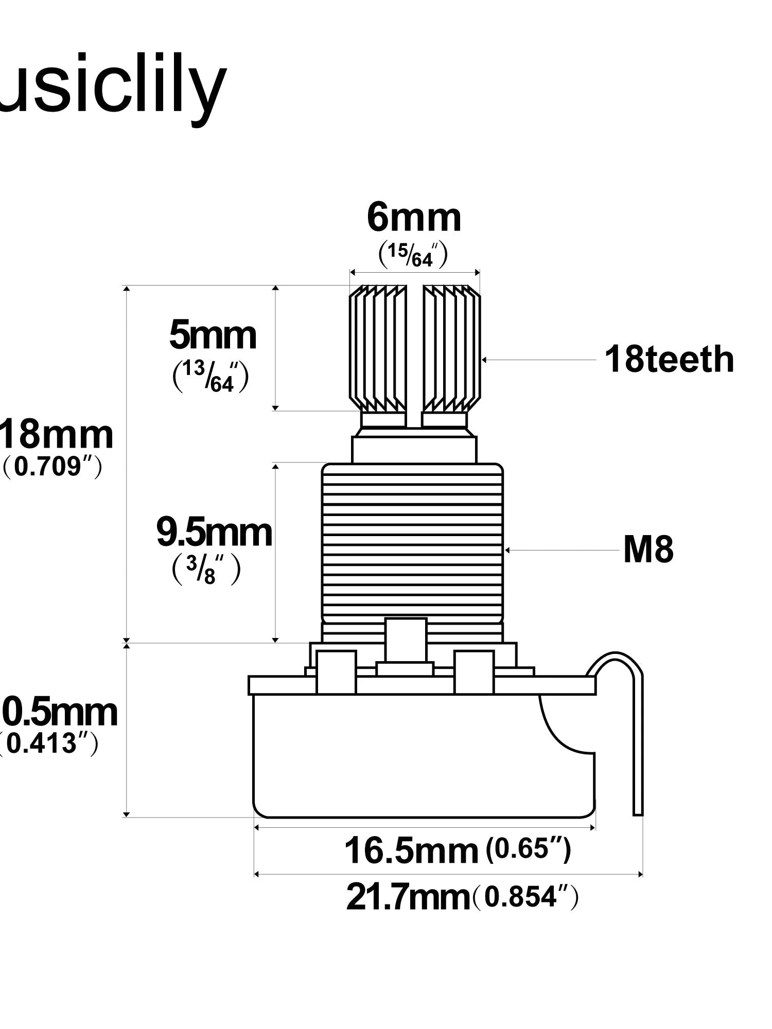 Alpha Linear (Lin) Mini Medium Split Shaft Pot 250k & 500k