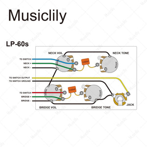 Musiclily Pro LP STD Modern 60s Pre-wired Harness Kit for LP Style Electric Guitar