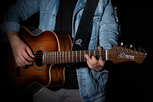 ORTEGA Suede-Leather Guitar-Strap - Ash