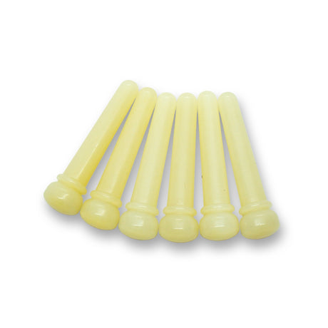 Bone Bridge Pins x6 (Unbleached, No Dot, Unslotted) - Parts - WM Guitars
