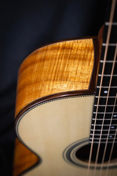 BSG 00045F Handmade Acoustic Guitar (Curly Koa & Spruce) - Acoustic Guitars - BSG