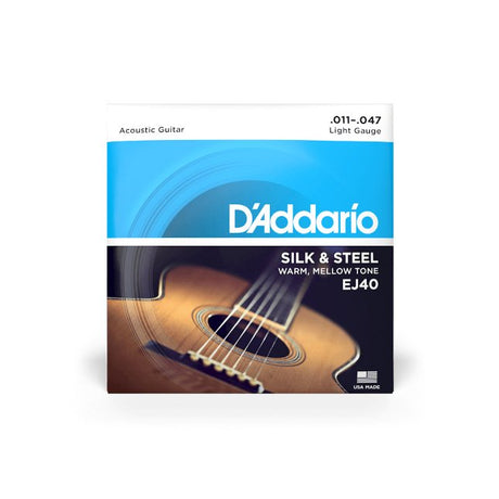 D'Addario Silk & Steel Acoustic Guitar Strings 11 - 47 Light - Strings - WM Guitars