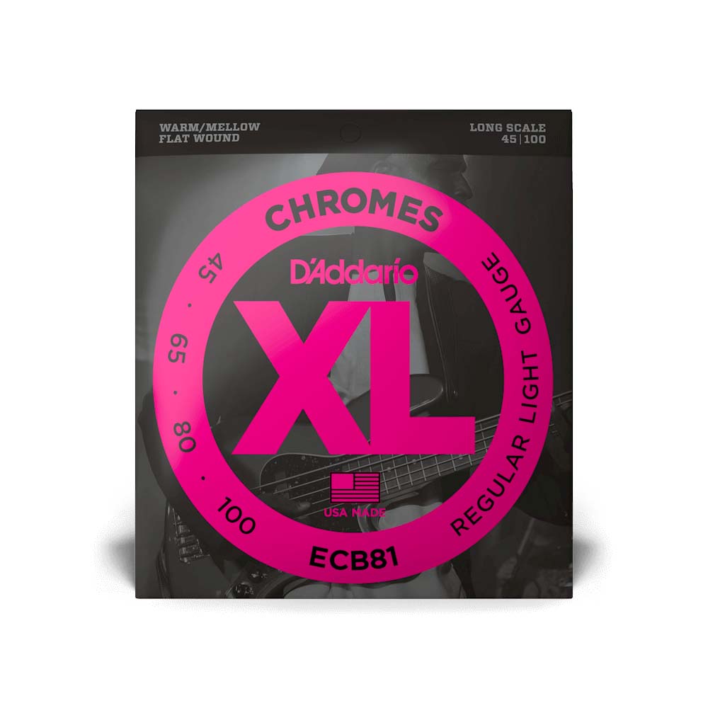 D'Addario XL Chrome Flat Wound Bass Strings - Bass Strings - D'Addario