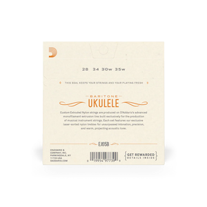 D'Addario Baritone Ukulele Strings Clear Nylon