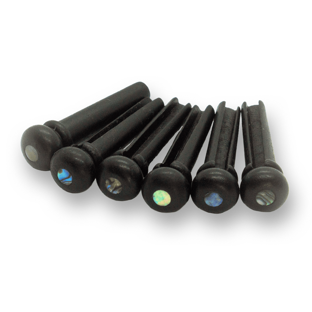 Ebony Bridge Pins x6 (Abalone or MOP Dot) - Parts - WM Guitars