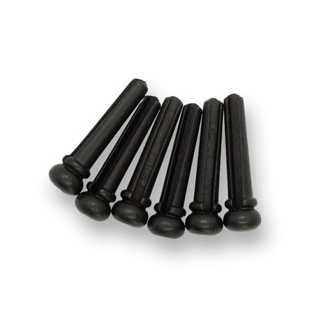 Ebony Bridge Pins x6 (Abalone or MOP Dot) - Parts - WM Guitars