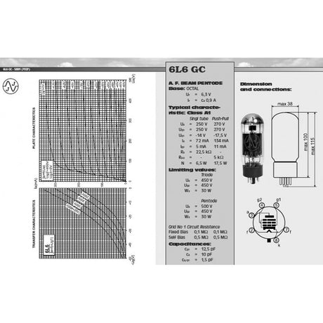 JJ Electronics Power - Amp Tube 6L6GC Amp Valve - Valves - JJ Electronic