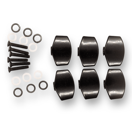 Machine Head Buttons and Fittings x6 Schaller Style (Black or Chrome) - parts - WM Guitars