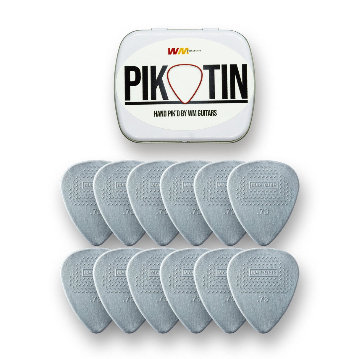 PikTin by WM Guitars 12x Dunlop Nylon Max Grip Picks (Multiple Sizes) - Picks - WM Guitars