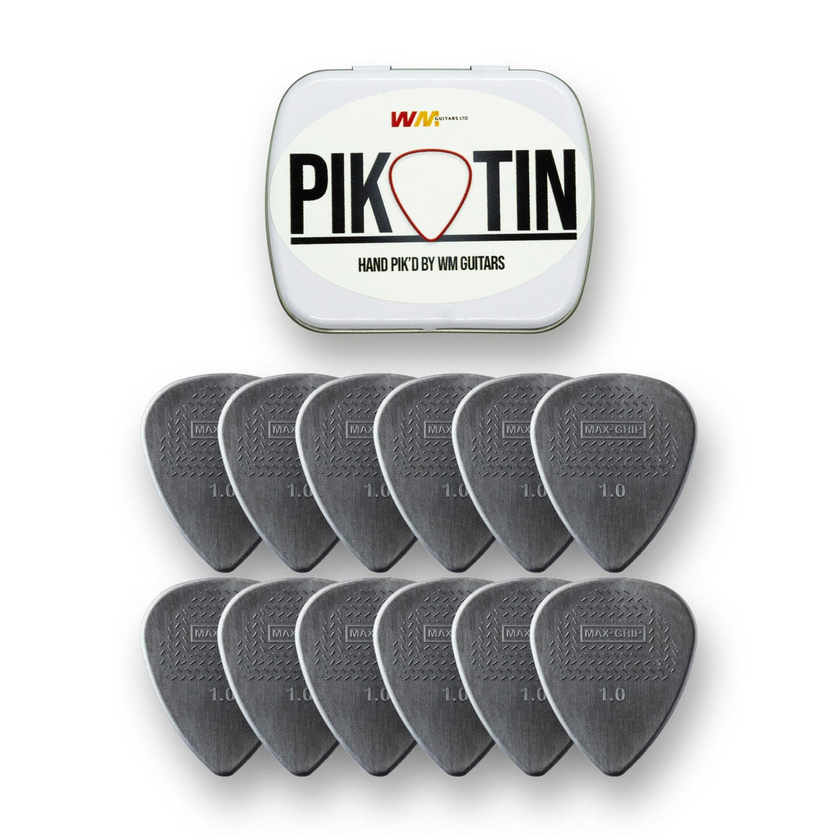 PikTin by WM Guitars 12x Dunlop Nylon Max Grip Picks (Multiple Sizes) - Picks - WM Guitars