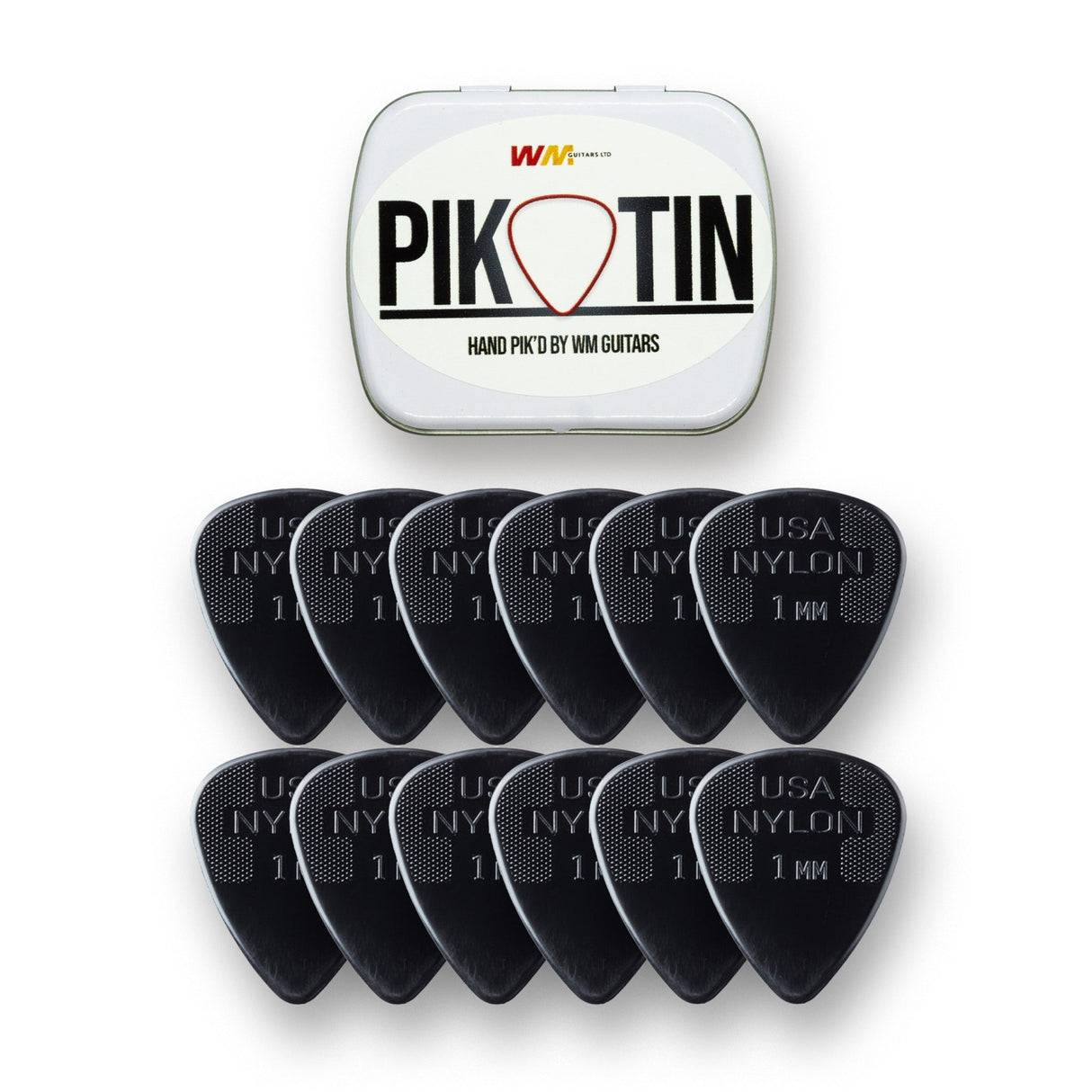 PikTin by WM Guitars 12x Dunlop Nylon Standard Picks (Multiple Sizes) - Picks - WM Guitars