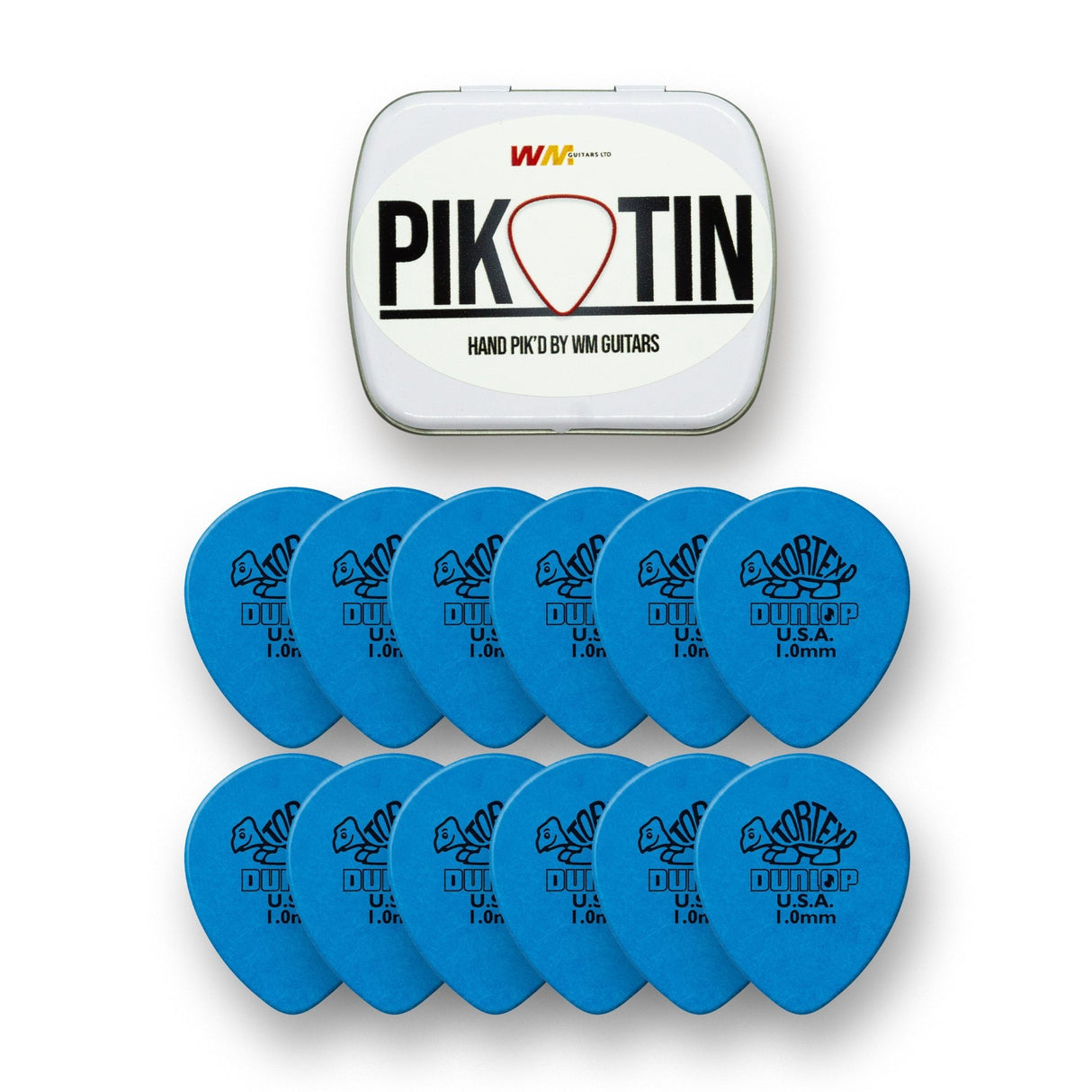 PikTin by WM Guitars 12x Dunlop Tortex Teardrop Picks (Multiple Sizes) - Picks - WM Guitars