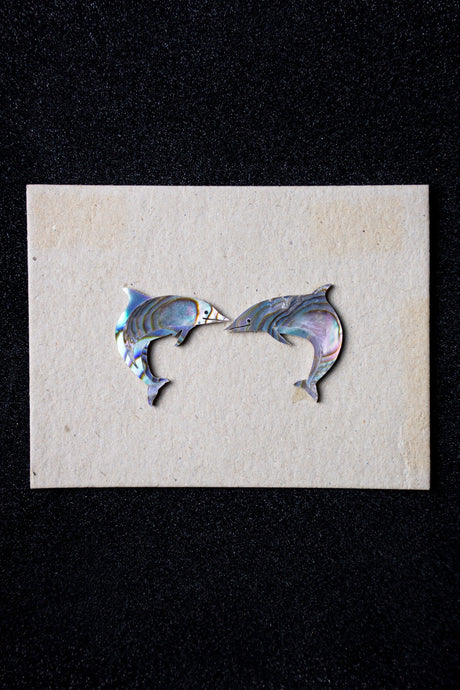 Real Abalone Pair of Dolphins Inlay - Parts - WM Guitars