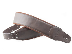 RightOn! Bassman Smooth Guitar & Bass Strap - Brown / Black - Straps - RightOn!