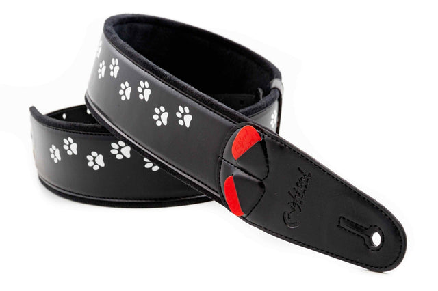 RightOn Mojo Cat Black Vegan Guitar Strap - Straps - RightOn!