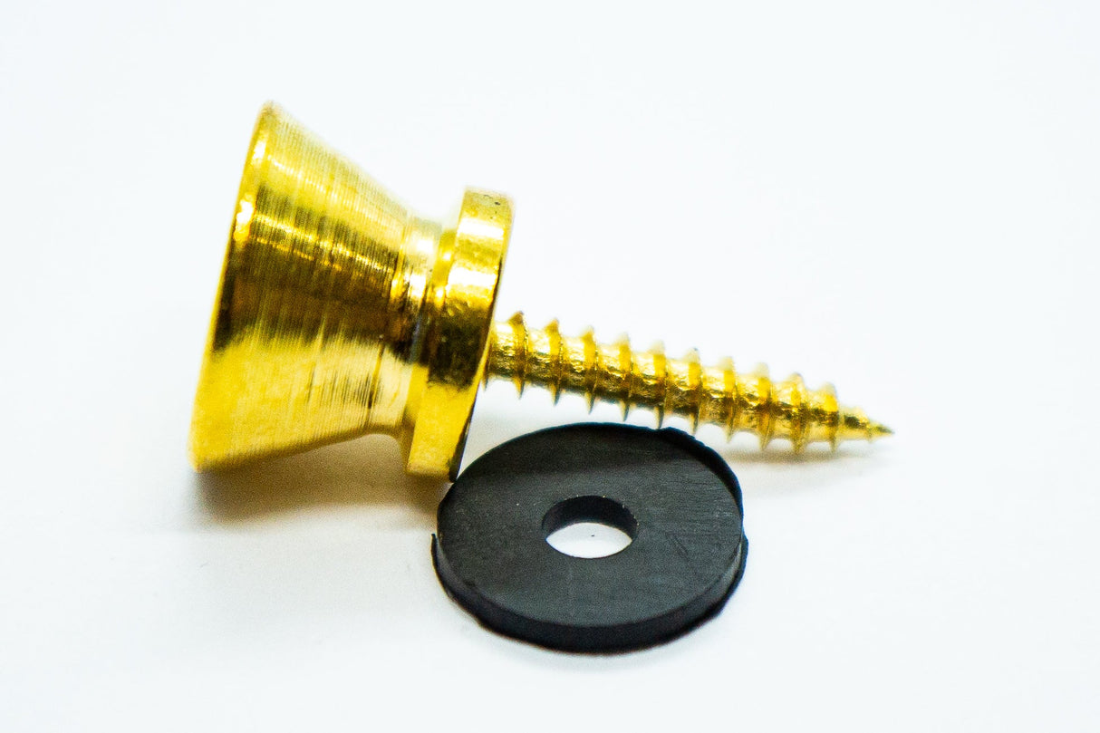 Strap Button + Washer & Screw Set x 1 (Gold) - Parts - WM Guitars