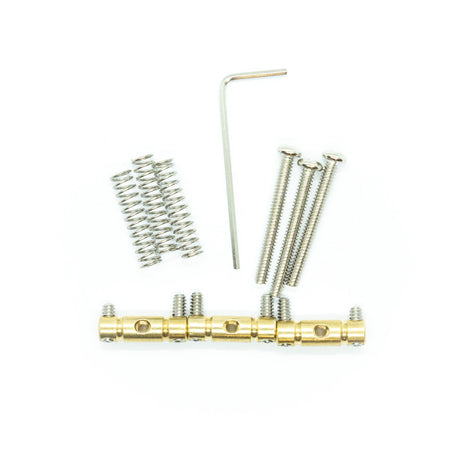 Telecaster Saddles and Fittings x3 (Brass or Chrome with Choice of Grub Screw) - parts - WM Guitars