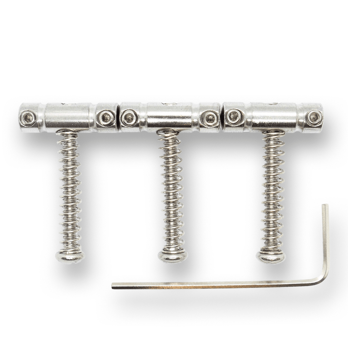 Telecaster Saddles and Fittings x3 (Brass or Chrome with Choice of Grub Screw) - parts - WM Guitars