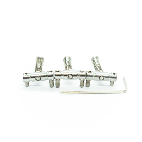 Telecaster Saddles and Fittings x3 (Brass or Chrome with Choice of Grub Screw) - parts - WM Guitars