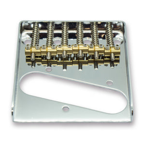 Telecaster Style Ashtray Bridge with 6 Individual Brass Saddles - Parts - WM Guitars