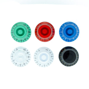 Top Hat Pot Knobs Transparent Tops (Various Colours) - Parts - WM Guitars