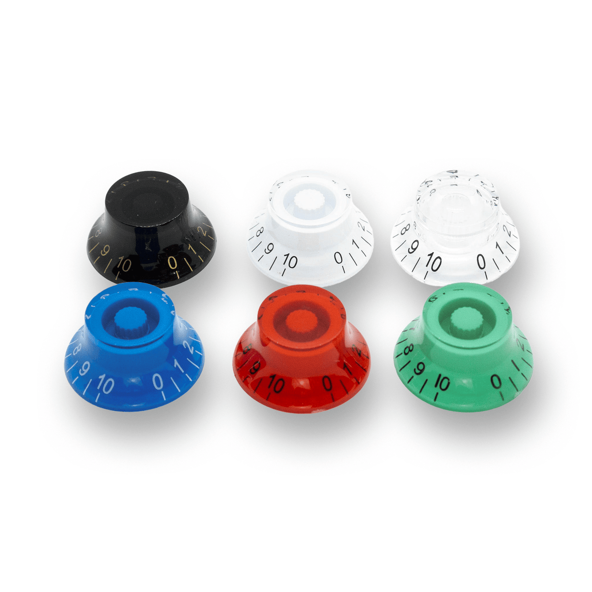 Top Hat Pot Knobs Transparent Tops (Various Colours) - Parts - WM Guitars