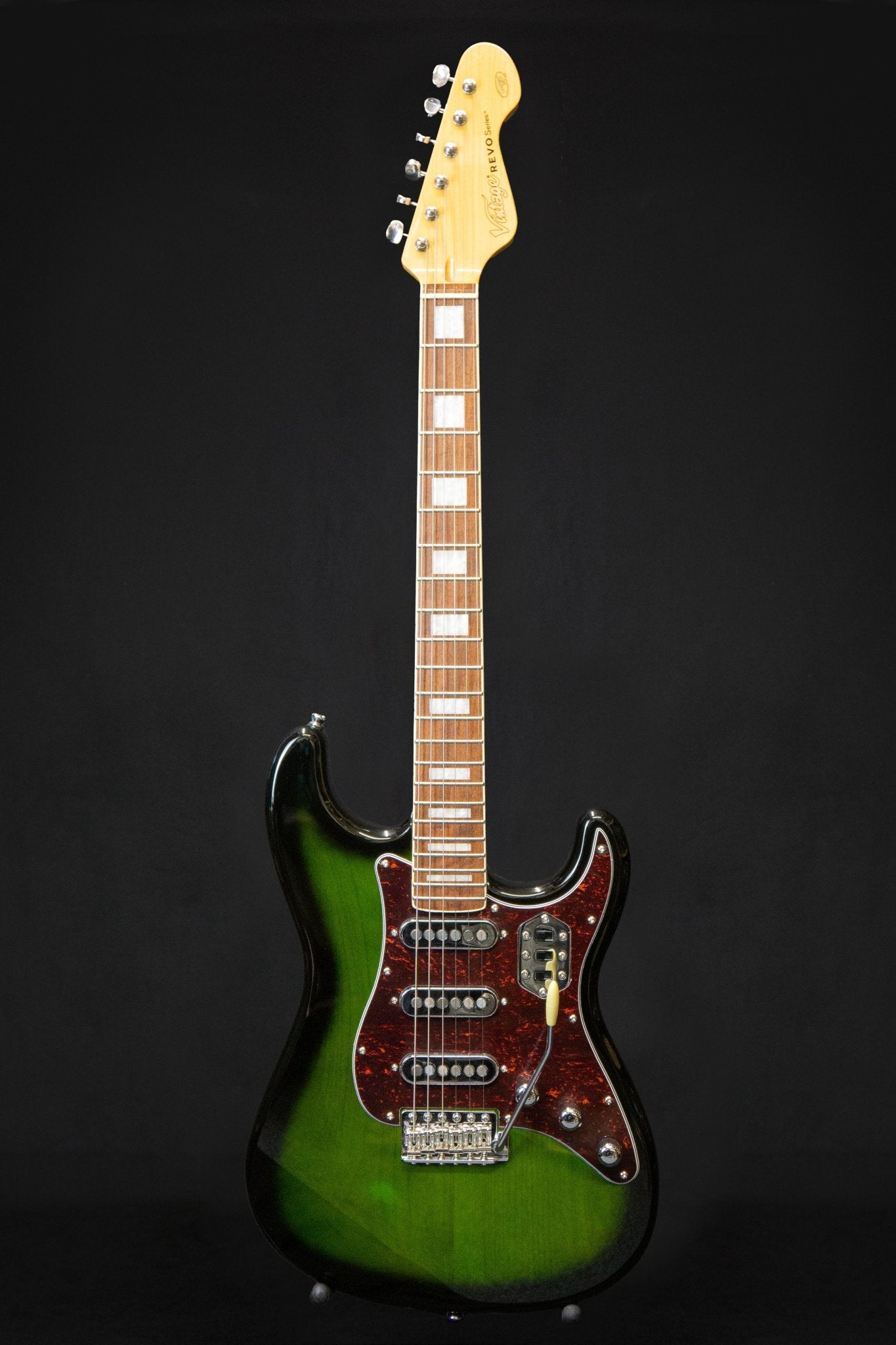 Vintage REVO Series 'Deluxe' Guitar Greenburst - Electric Guitars - Vintage